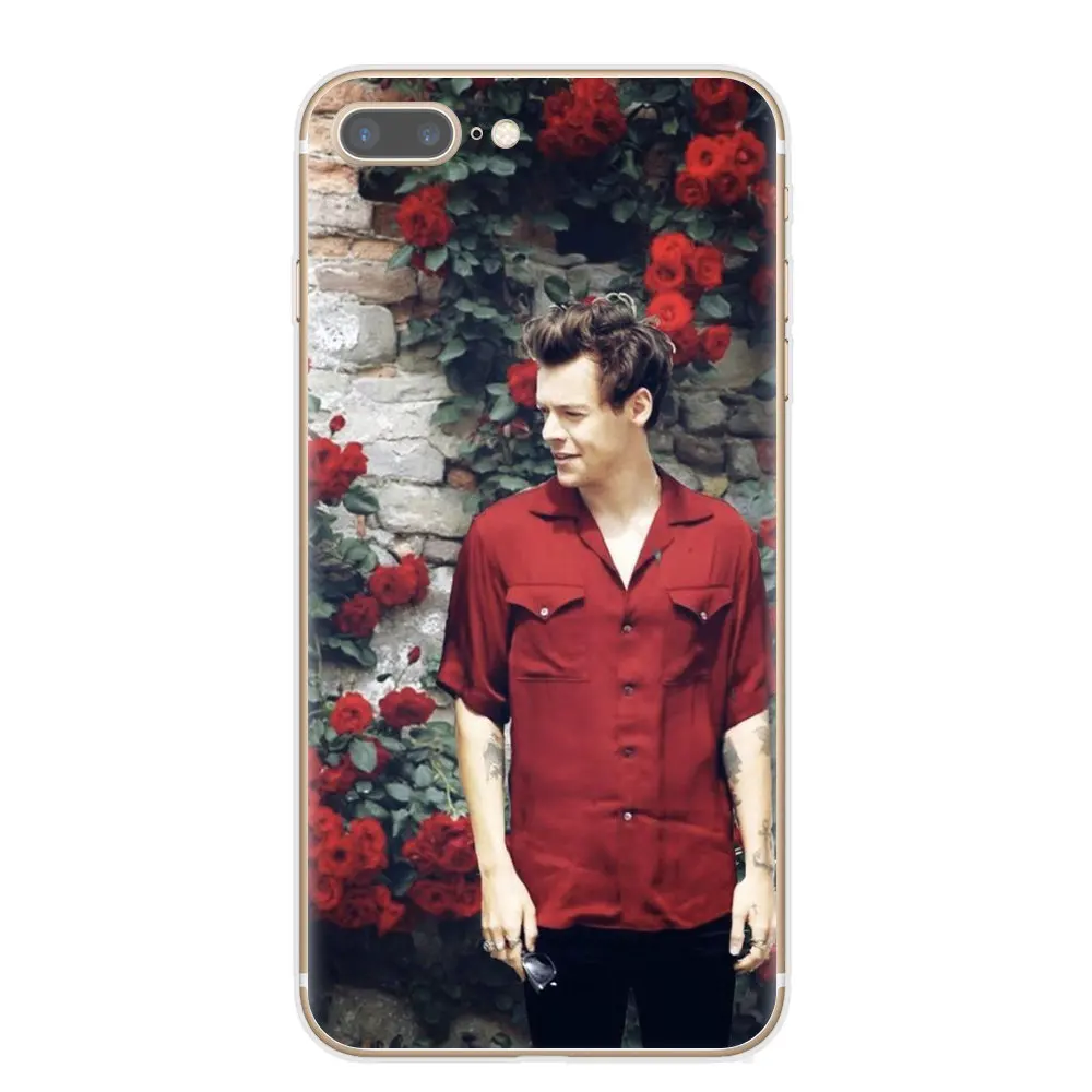 One Direction Harry Styles, розовые цветы, мягкие ТПУ чехлы для телефонов, чехол для iPhone 1 Pro X XR XS Max 8 7 6 6S Plus 5S SE, задняя крышка