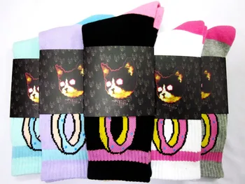 

24pcs=12pair cotton Fashion cat odd future donut thicken bottom hiphop men Walking Socks 24pcs/lot