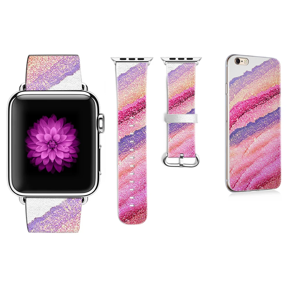 

Original Multicolour Style Leather Watchbands for Apple Watch 1 2 3 Series 38mm 42mm Band for Iwatch Strap Gift for IPhone Case