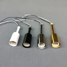4 шт./лот E14 керамический светильник База с металлической чашки лампа гнездо с полые трубки и 300 мм провод и гайка освещение аксессуары