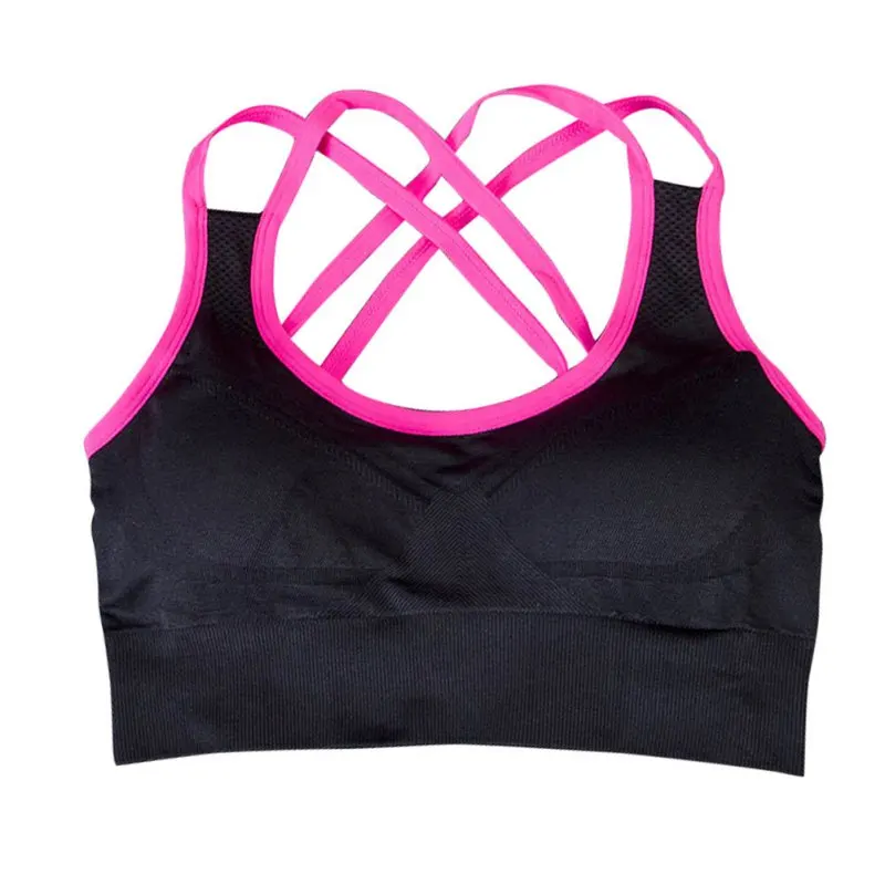 

Women Yoga Sports Bra Fitness Stretch Workout Tank Top Padded Seamless Racerback Athletic Vest Sportswear Underwear