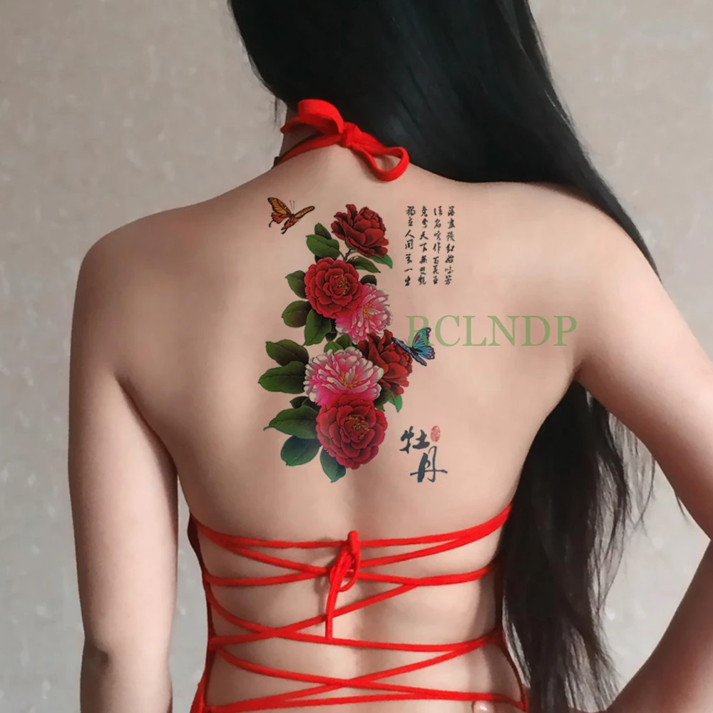 Водонепроницаемый Временные татуировки Стикеры китайский peny цветы tatto Стикеры s флэш-тату поддельные татуировки для женщин