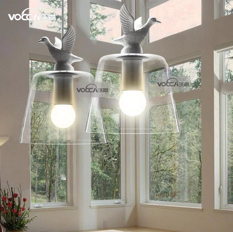 

american brief bedroom Vintage bar table glass white pendant light 1292