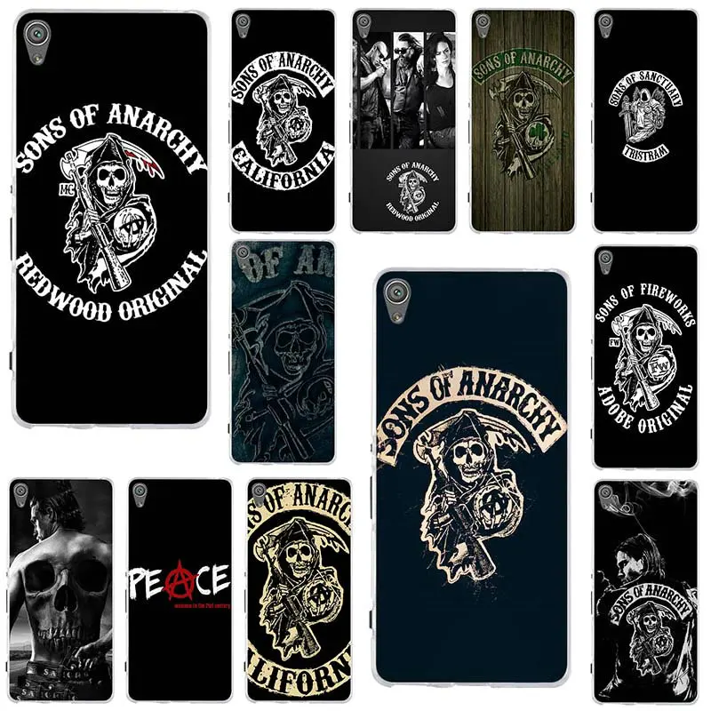 

Soft TPU Cell Phone Cases For Sony Xperia M2 M4 M5 E3 E5 T3 XA Z Z1 Z2 Z3 Z4 Z5 Compact Z5 Premium Clear Fashion Sons of Anarchy