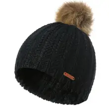 MISS M/Новинка; Теплые Лыжные шапки с большими меховыми помпонами для девочек; вязаные шапки; шарф; шапка; комплект зимней женской шапочки; утолщенная шапка Skullies; женская шапка