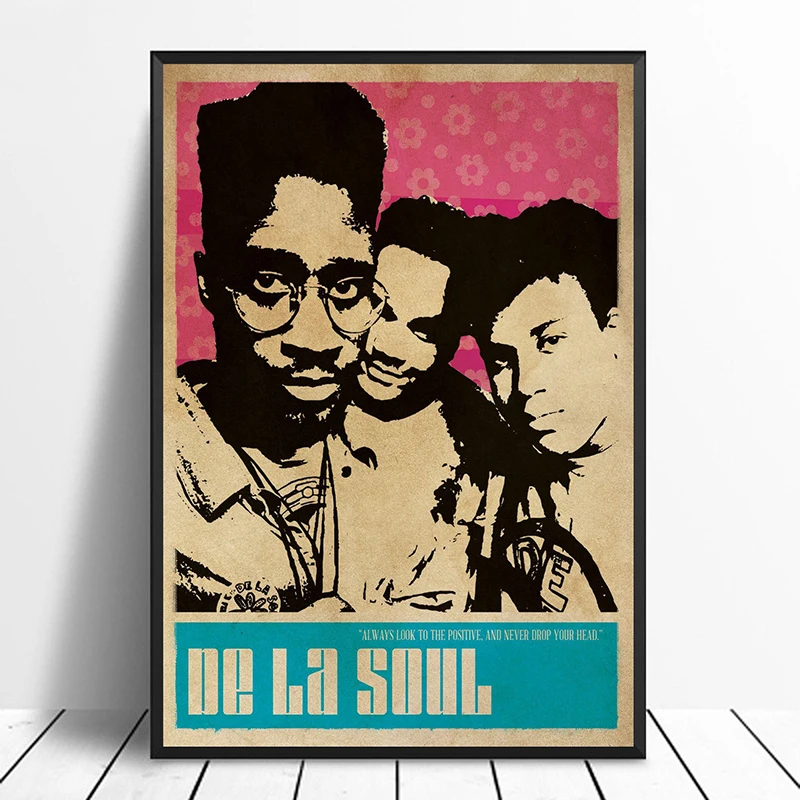 Плакат музыкальной певицы De La Soul в стиле хип-хоп рэп Постер группы со звездами