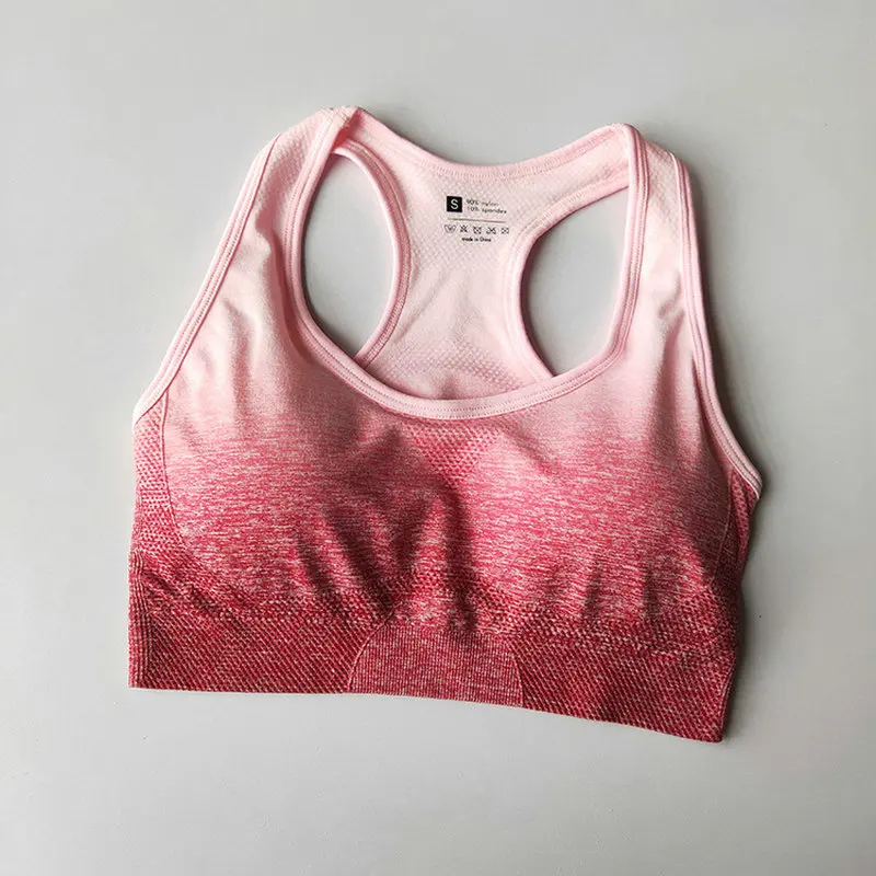 

6 Colors Ombre Energy Seamless Sports Bra for Women Push Up Yoga Bra Gym Crop Top Racerback Workout Bra Fitness Tops Active Wear