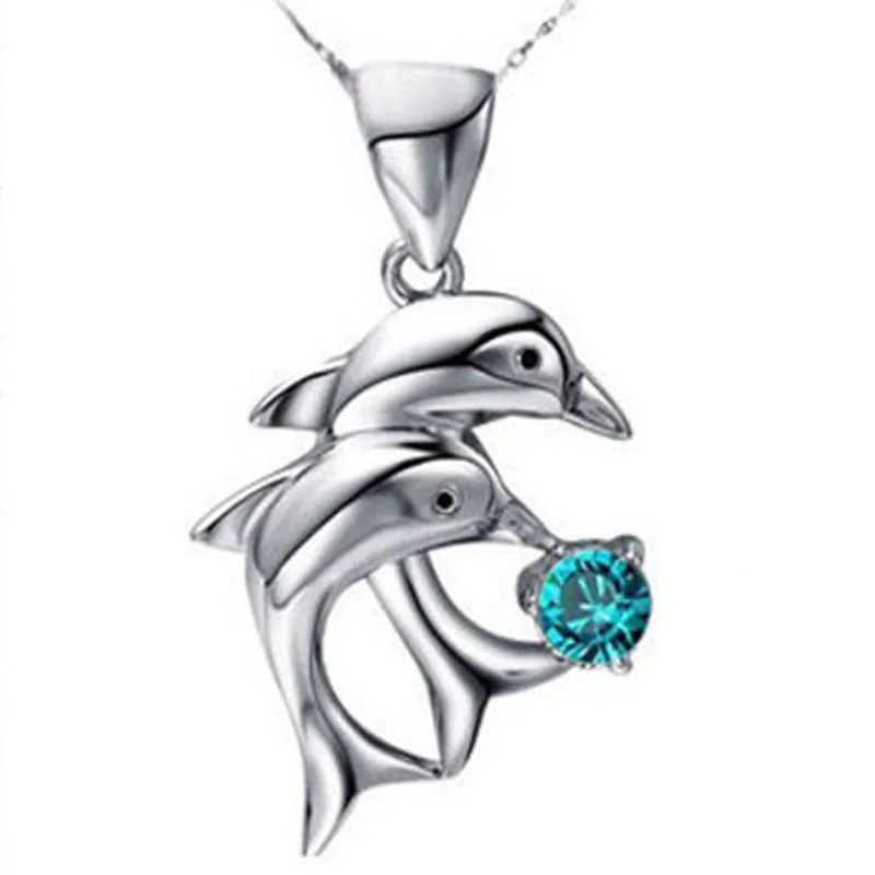 

Women Animal Cute Pendants Noble Dolphin Pendant With Elegant Female Party Decoration Free Chains