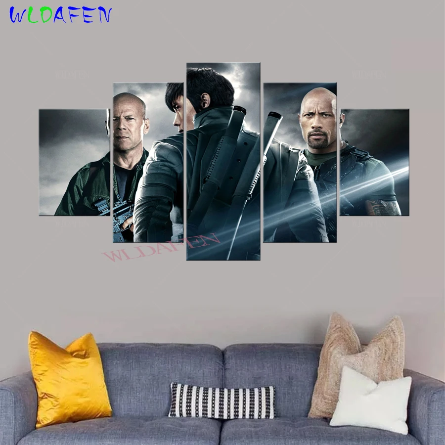 Декоративные картины 5 шт. G.I. Joe: Retaliation movie poster Дуэйн Джонсон Брюс современная