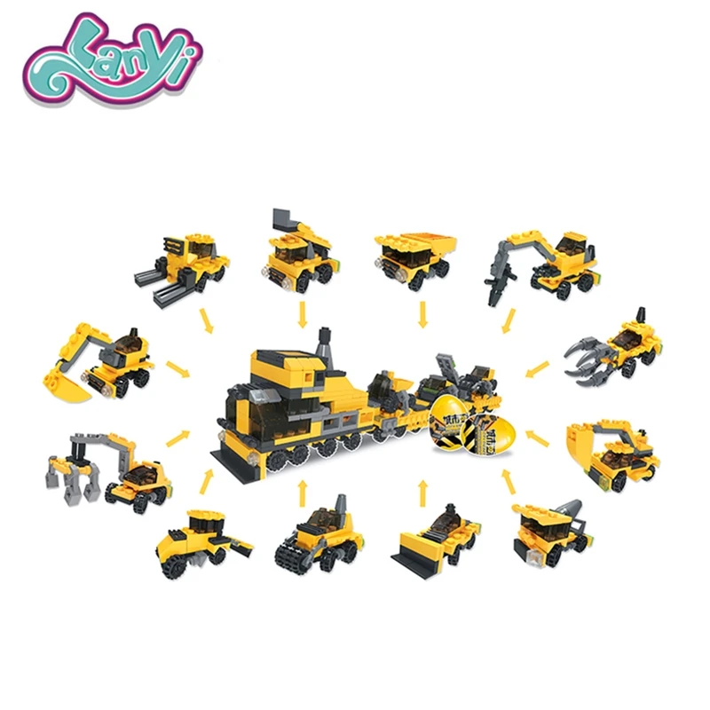 Lanyitoys Engineering cars 12 in 1 Legoing Model Building Blocks legoeds Toy Kit DIY assembled spell insert block Gift For Boys Lanyitoys Engineering cars 12 in 1 Legoing Model Building Blocks legoeds Toy Kit DIY assembled spell insert block Gift For Boys