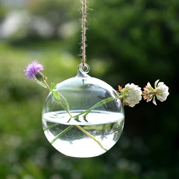 

Free Shipping 8pcs/pack Diameter=10cm Glass Ball Terrarium Vase Home Decorative Creative Hanging Glass Ball Plant Container