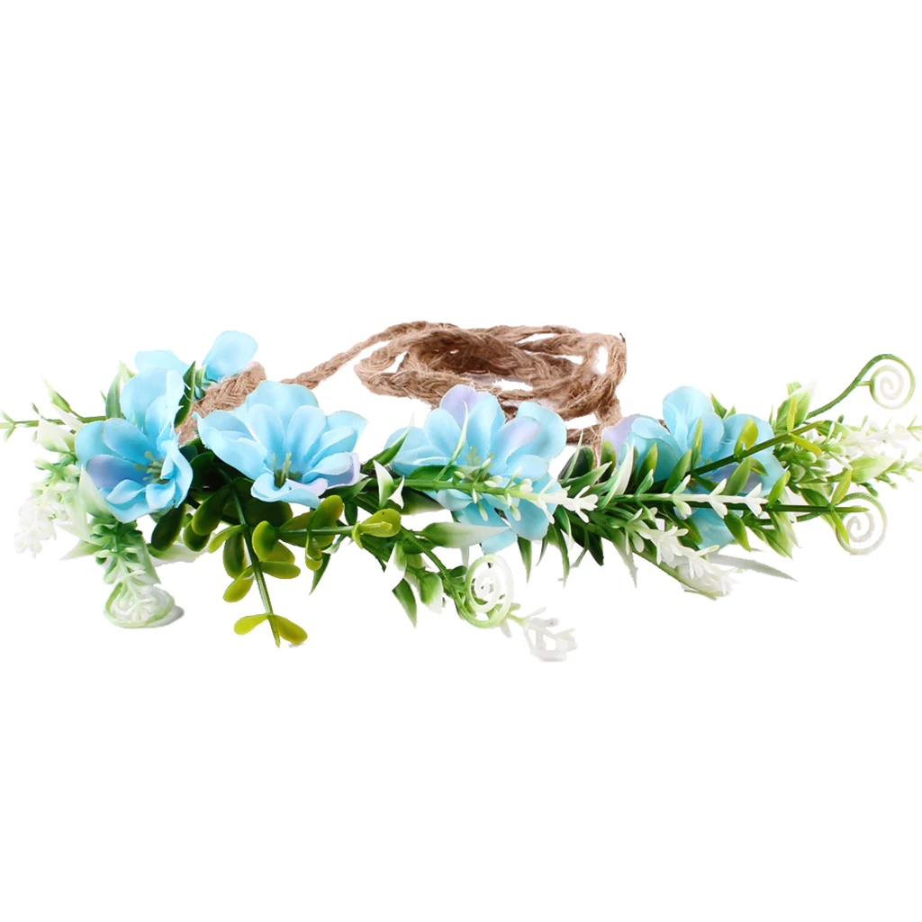 Newborn Infant Baby Girls Toddler Kid Children Flower Garland Headband Headwear for Beach Party Wedding Accessories Photo Prop