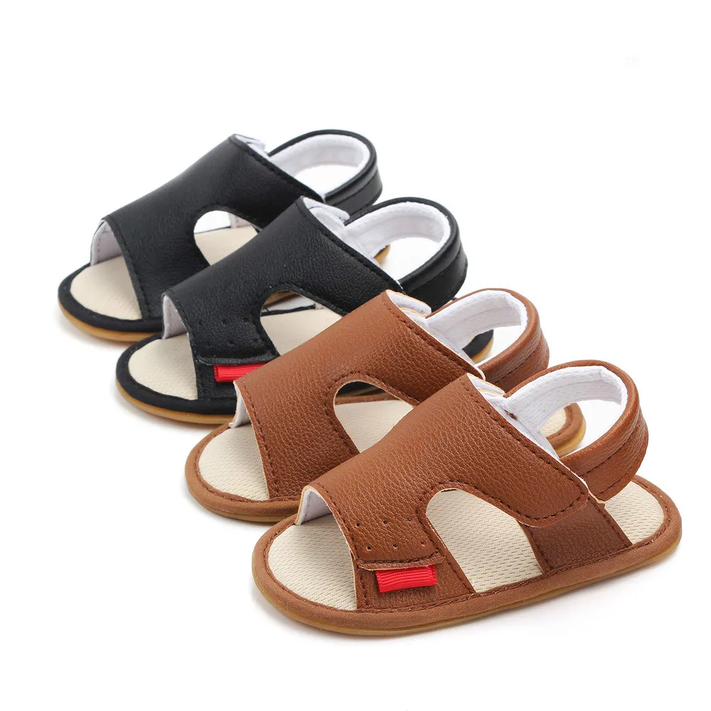 

2019 New Newborn Boy Cool Summer Newborn Baby Boys Shoes PU Leather Kids First Walkers Soft Soled Infant Prewalker