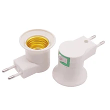 20 шт. Лампа Цоколь E27 Светодиодный светильник штекер в ЕС тип переходник конвертер для лампы держатель лампы с кнопкой ВКЛ/ВЫКЛ