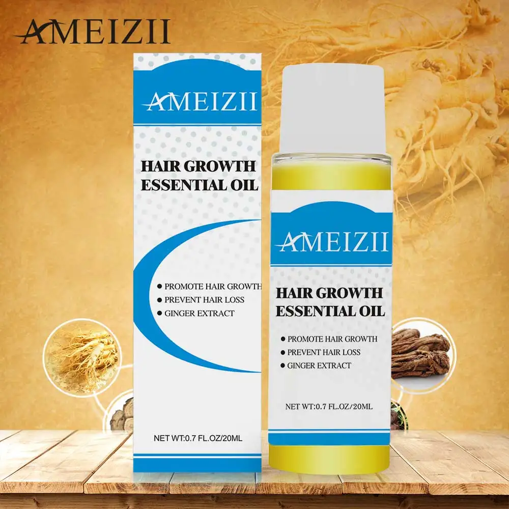 AMEIZII Hair Growth Essential Oil Products Organic Natural Ginger Extract Hair Loss Care Serum Dense Treatment Essence 20ML AMEIZII Hair Growth Essential Oil Products Organic Natural Ginger Extract Hair Loss Care Serum Dense Treatment Essence 20ML