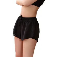 Летние хлопчатобумажные спортивные шорты женские фитнес шорты для бега и йоги шнурок черные девушки средней длины мужские плавки# A