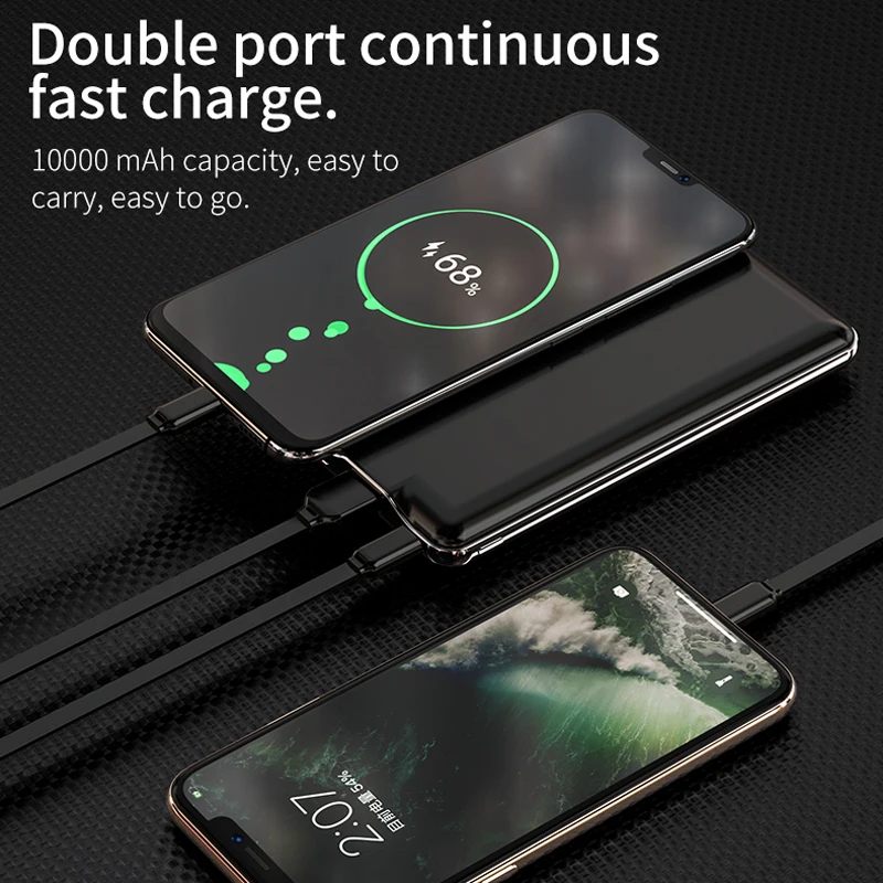 Внешний аккумулятор HOCO 10000 мАч 18 Вт USB Type C PD быстрая зарядка + 3 0 2 внешний для iPhone