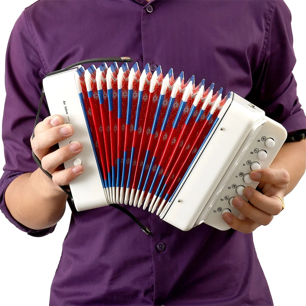 

STYIK Mini Black Red White Blue /7 Keys + 3 Buttons for Children Kids Accordion Instrumentos Musicales Instrument