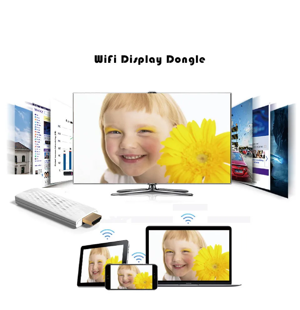 Новый беспроводной WiFi Дисплей программный ключ HDMI Miracast DLNA AirPlay для iphone 7 6 плюс 5S samsung