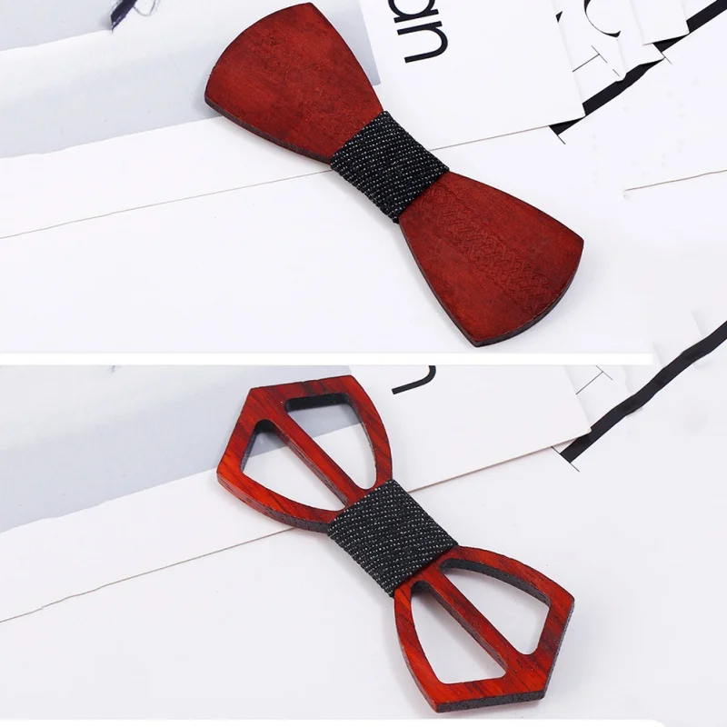 

Red Wood Bow Tie For Men's Suit Groom Wedding Party Gentleman Formal Wear Business Cravat tie Clothing Accessories X4