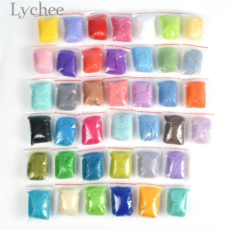 Lychee 40 Colors Soft Wool Fiber Needle Felting Material DIY Sewing Crafts Supplies | Дом и сад