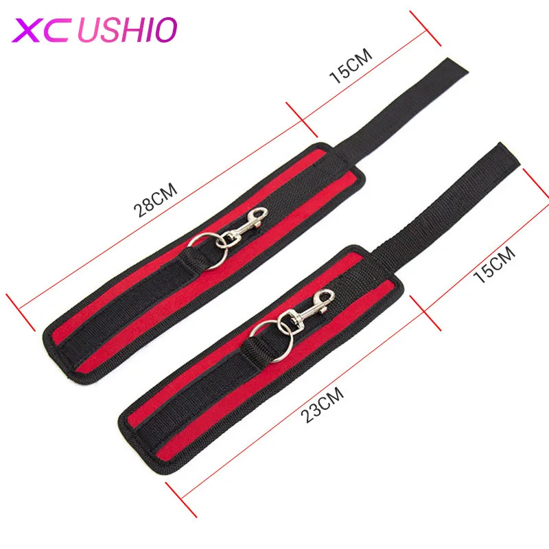  Adult Game Bdsm Bondage Under Bed Restraint Belt Sex Nylon Hand Ankle Cuffs Bed Love Kit Sex Toys f