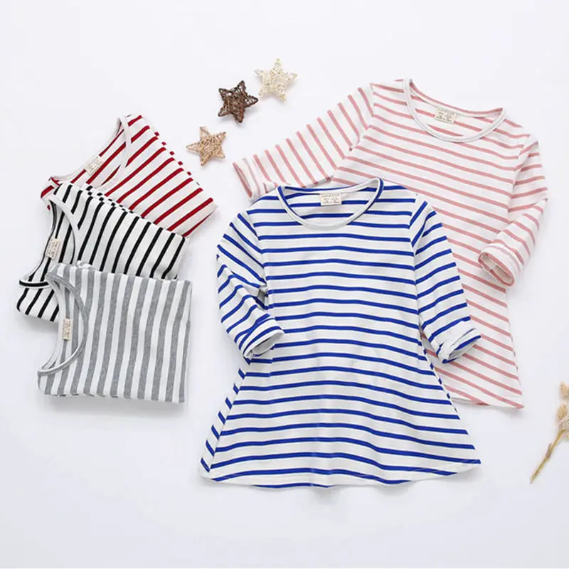 

New Baby Clothing Girl Dress Autumn Cotton Fashion Striped Printed Long Sleeve Children Princess Girl Casual Dresses 0-4 Years