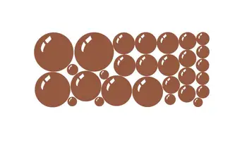 מדבקות בועות - חום, סט 28 יח׳ 2ס״מ * 9ס״מ