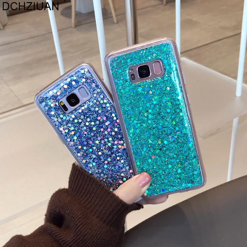 

DCHZIUAN Fashion Sequin Bling Phone Case For Samsung Galaxy S10 S9 S8 Plus Note 8 Note 9 S10 Plus Case Glitter Shine Soft Cover