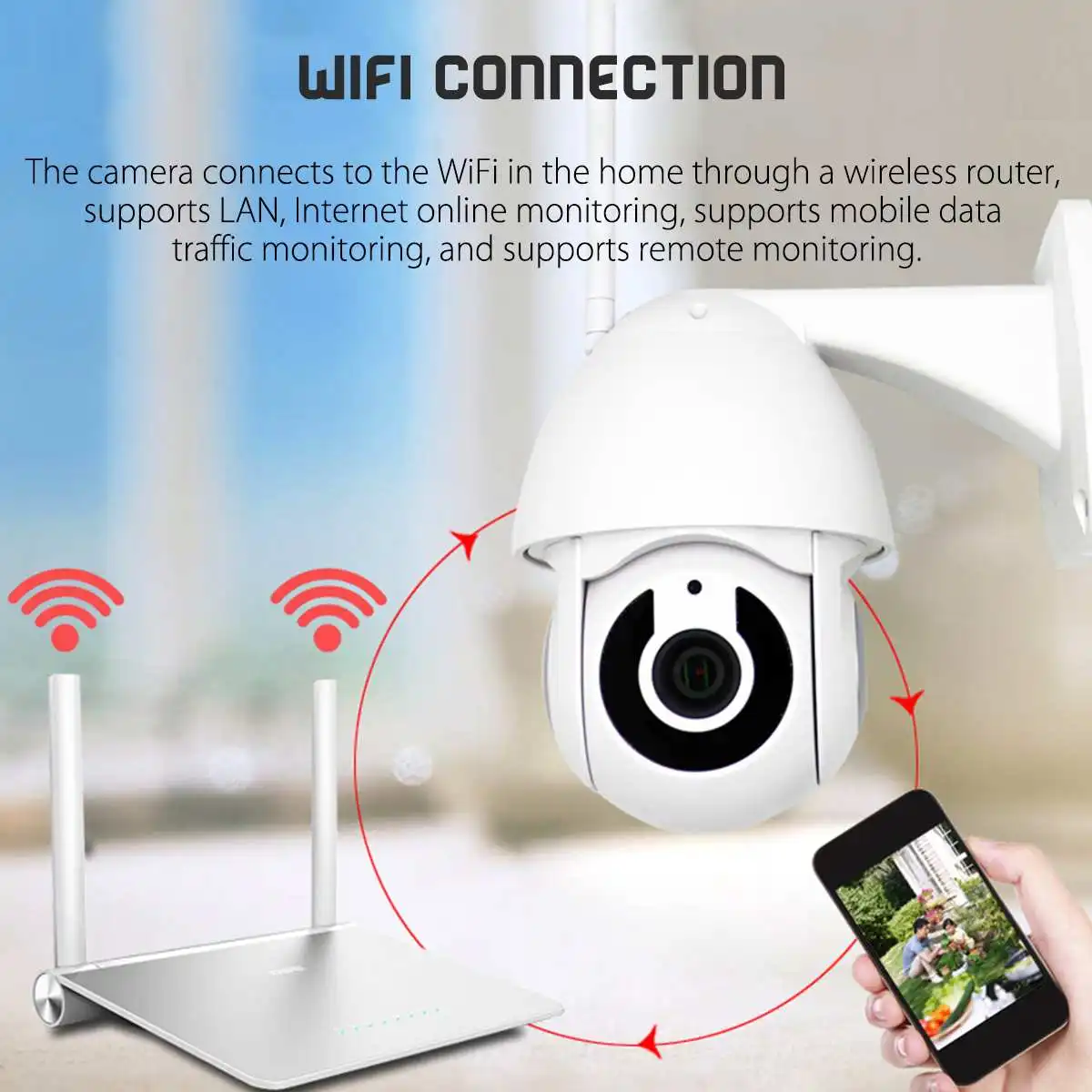 

V380 Smart IP Camera HD 1080P PTZ Outdoor Security System Support Onvif TF Card Cloud Storage IP66 Waterproof Speed Dome Monitor