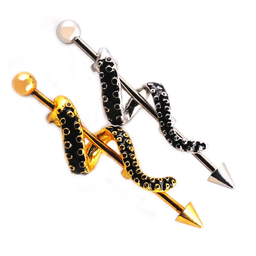Snake Scaffold Bar Ear Cartilage Helix Barbell Rings Body Piercing Jewelry