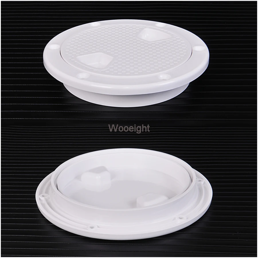 4 6 Marine Boat RV White Round Access Hatch Cover Accessories Screw Out Deck Inspection Plate (6)
