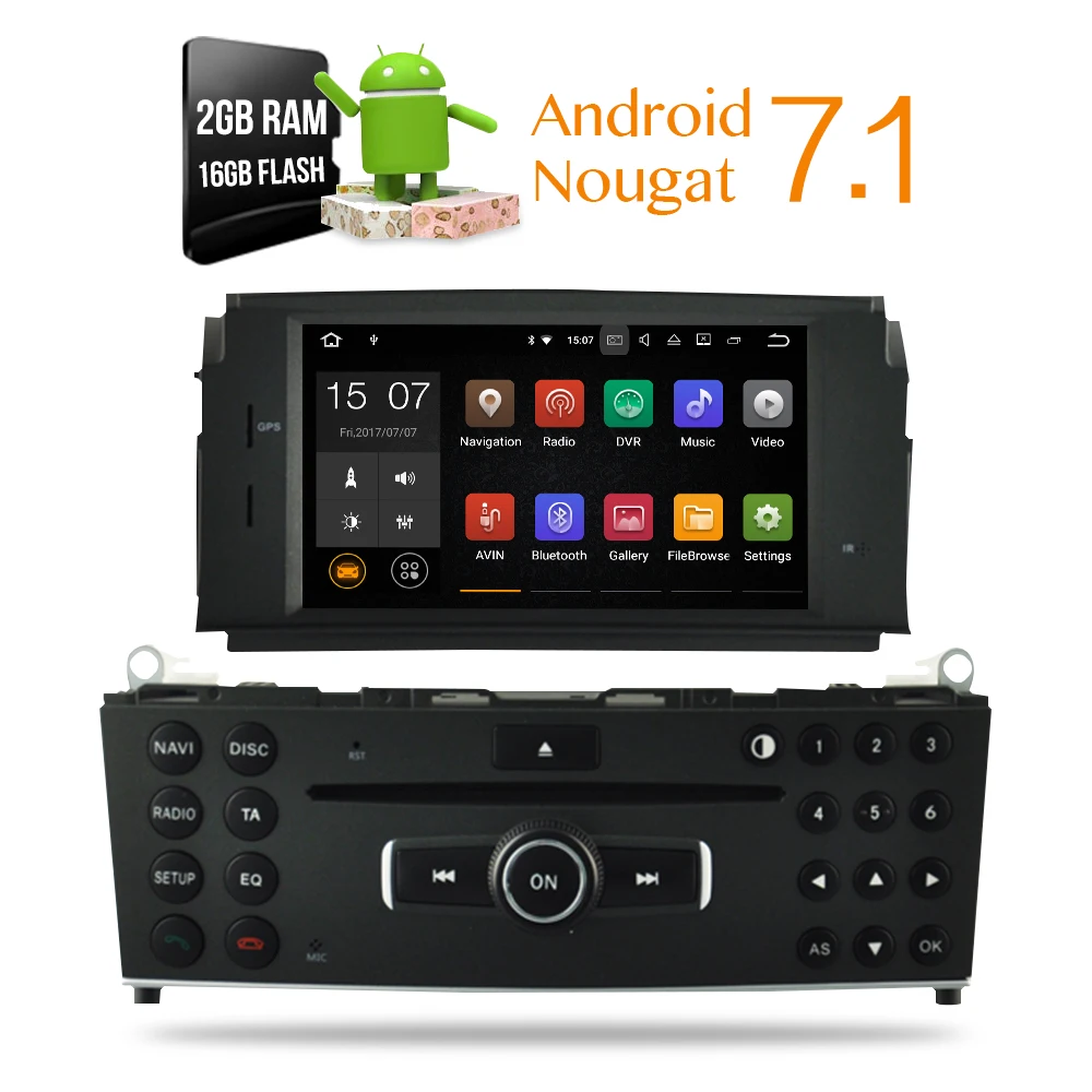 2G Ram android 7 1 Car dvd Stereo Player Auto Radio For Mercedes Benz C Class