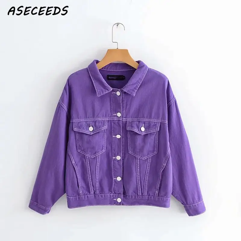 

2018 Autumn jacket women basic coat women Korean fashion loose button pockets bomber jeans jacket women clothes streetwear new