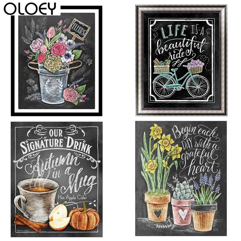 Full Square Drill Diamond Painting Blackboard 5D Embroidery Special Accessories Cross Stitch Wall Decor | Дом и сад