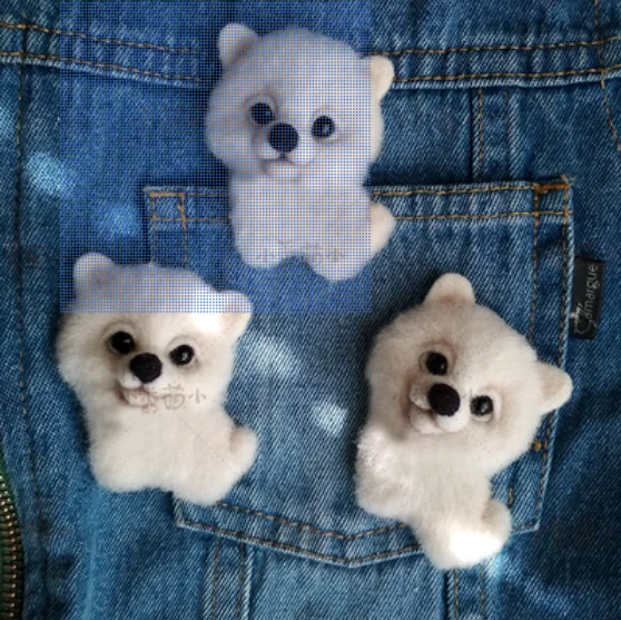 Samoye than bear Pet Dog Brooch French Bulldog wool needlepoint kit wool felt needle felting decoration craft needlecraft DIY
