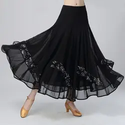 Женская бальная танцевальная юбка Женский вальс танцевальный костюм стиль современные юбки бальная танцевальная юбка вальс национальный
