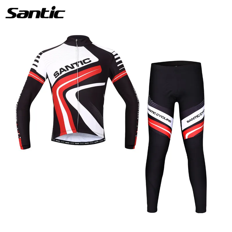 

Santic Men Autumn Long Sleeve Cycling Jersey Set Pro Team Suits Bicycle Jacket Pant Cycling Padded Mtb Mountain Bike Clothing