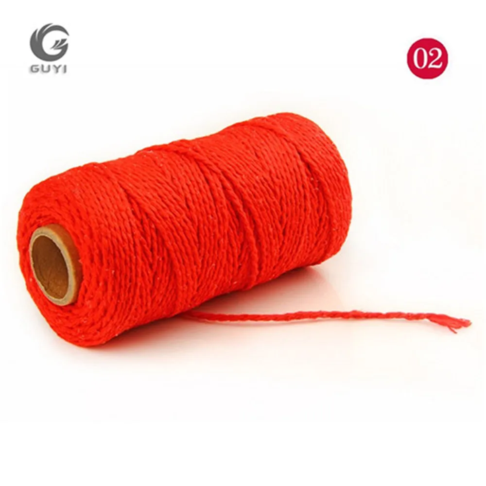 1 Roll 100 Yards 2mm Colorful Twisted Cotton Rope 2 Colors strand Twisted DIY Macrame Cotton Cords