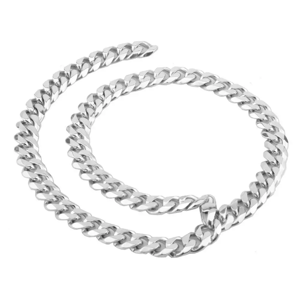 Tanie TOPGRILLZ 15 MM ze stali nierdzewnej srebrny łańcuch kubańska moda Xxxtentacion R.I.P pamiątkowe Choker mężczyźni Hip Hop biżuteria prezent