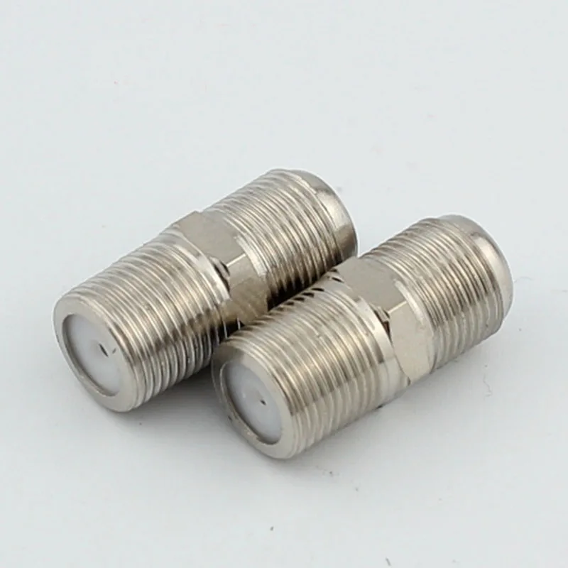 100pcs TV F Connector Female to Female TV Cable Adapter Straight Plug
