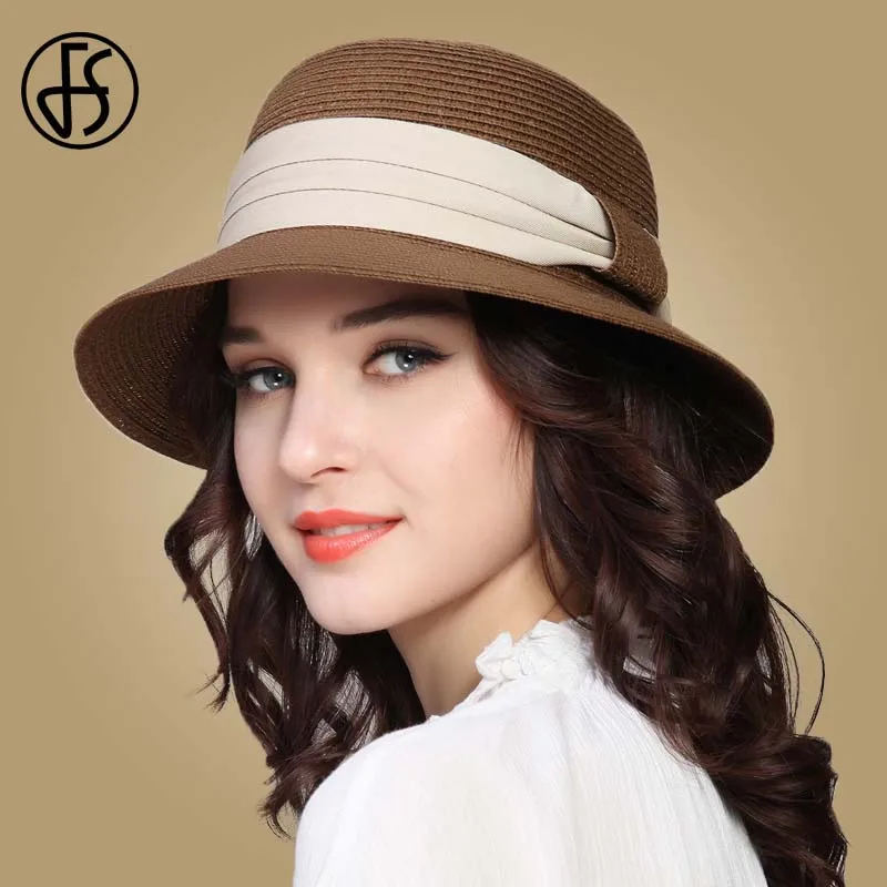 

FS 2019 NEW Sun Visor Caps Straw Foldable Summer Hat For Women Bowknot Beach Wide Brim Fedora Floppy Ladies Hats Chapeau Paille