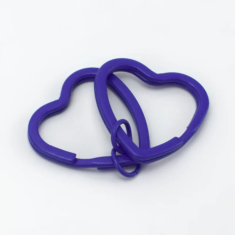 Meetee, 20 шт., 30 мм, сердце, уплотнительное кольцо, пряжка, брелок для ключей, окрашенный, красочный, сделай сам, ручной работы, брелок, крючок, сумки, украшения, аксессуары, BF204 - Цвет: purple