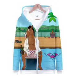 Худи Харадзюку кофты 3D Конь БоДжек с длинным рукавом женская одежда 2018 хип-хоп Kawaii плюс Размеры Q1260-Q1269