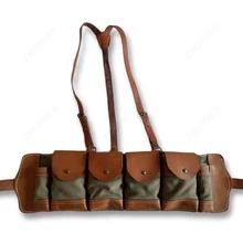 Китай Чешский армейский кожаный холст охотничьи патроны Сумка Журнал 4 зажима Реплика CN/104115