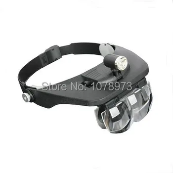 

Free Shipping 1.2X 1.8X 2.5X 3.5X Watch Repair Glasses Magnifying Eye Loupe With 3 LED Lamps