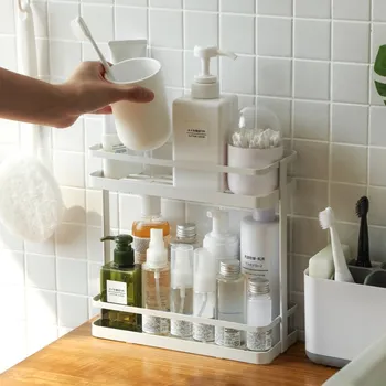 

Washing table shelf Iron bathroom storage rack bathroom bedroom desktop cosmetic rack XI4121006