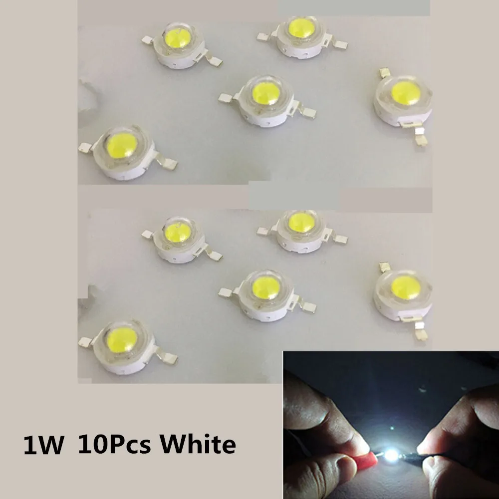 10 шт. 1 Вт высокомощный светодиодный светодиод светодиодный s чип SMD теплый белый красный зеленый синий желтый для прожектора светильник лампа - Испускаемый цвет: White