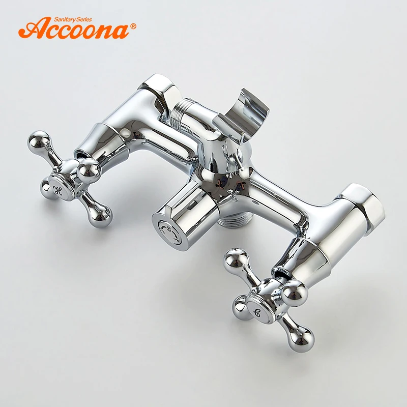 Accoona دش الحنفيات الكلاسيكية حوض صنبور الكروم مطلي حامل واحد طويل الأنف النحاس الحمام صنبور حمام خلاط صنبور A7176