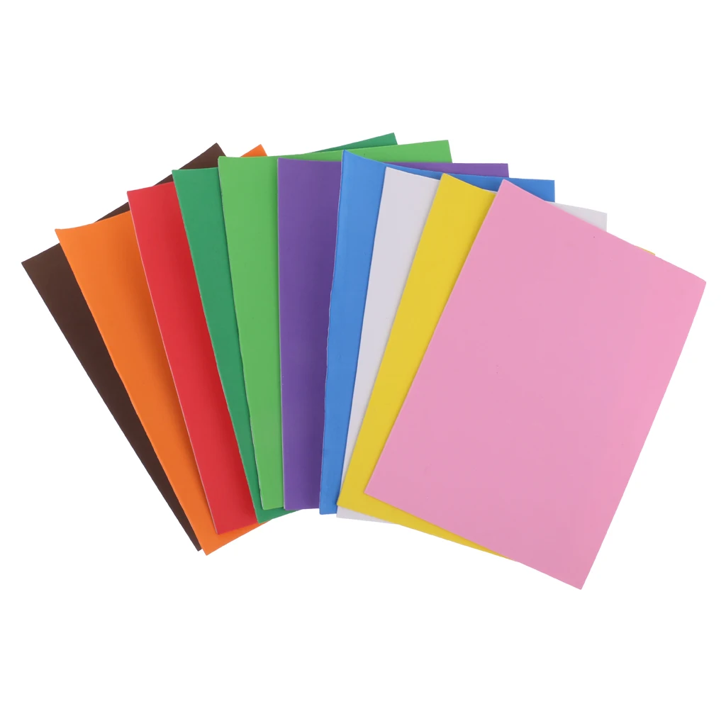 

10pcs/colors A4 2mm Thick Foam Sheets Sponge Paper DIY EVA Foam Flower Craft Material Kids Handmade Art Craft Accessories